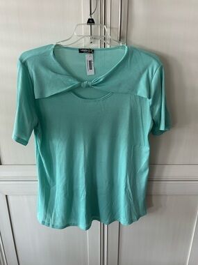 Heimish Mint Short Sleeve Twist-Neck Top